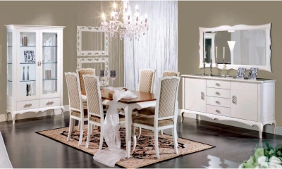 Комплект мебели в гостиную Vaccari Giovanni Bella Italia (витрина, комод, стол обеденный, 6 стульев)