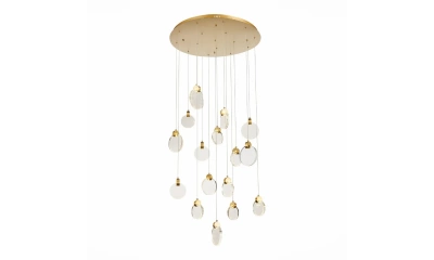 SL6104.203.16 Светильник подвесной ST-Luce Золотистый/Прозрачный,С пузырьками воздуха LED 16*3W 3000K