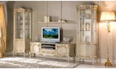 Комплект мебели в гостиную Vaccari Giovanni Bella Italia (витрина 1-дверная левая/правая, тумба ТВ, полка)