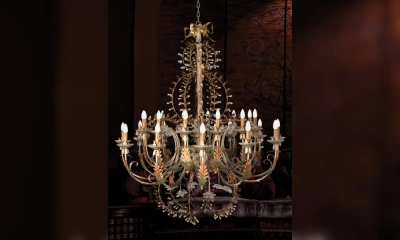 Mechini Кованая Люстра/24 Лампы/Богемский Хрусталь И Муранское Стекло