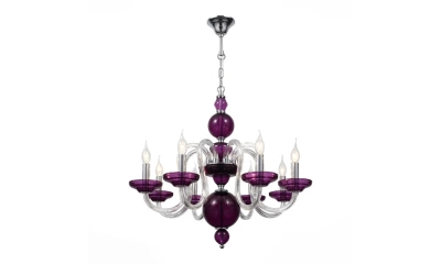 SL757.803.08 Люстра подвесная ST-Luce Хром, Пурпурный/Пурпурный E14 8*40W