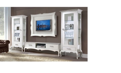 Комплект мебели в гостиную Vaccari Giovanni Bella Italia (витрина 1-дверная левая, витрина 1-дверная правая, тумба ТВ, рама под ТВ)