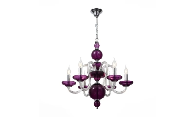 SL757.803.06 Люстра подвесная ST-Luce Хром, Пурпурный/Пурпурный E14 6*40W