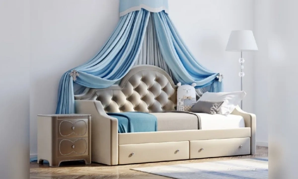 Прикроватная Мягкая Тумба 2 Ящика T110-Nkn-B18