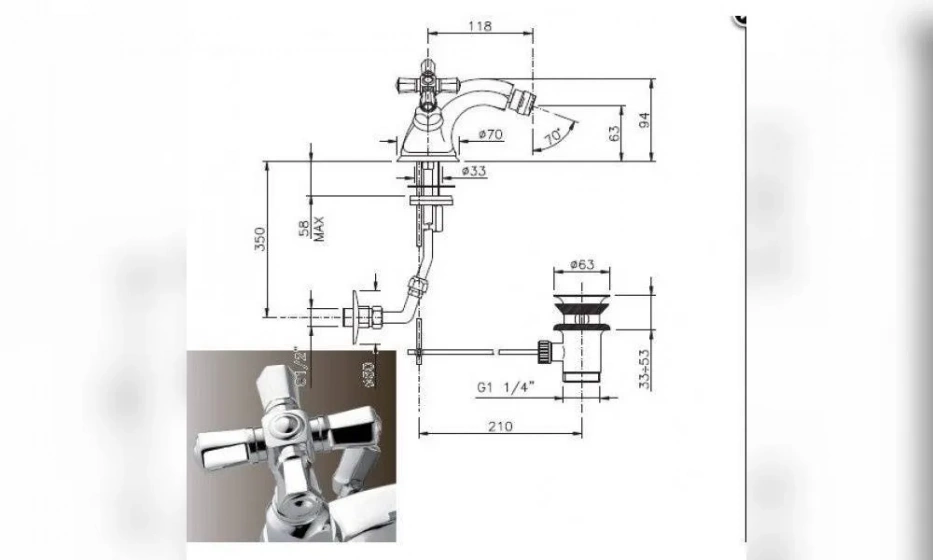 Смеситель Для Биде Nicolazzi Teide Four 1934Bz45 Бронза - фото 2