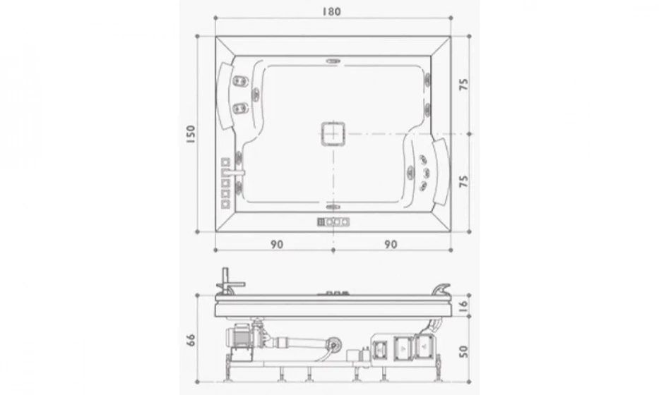 Акриловая Ванна Jacuzzi Aura Plus 185X155 9443-731A - фото 2