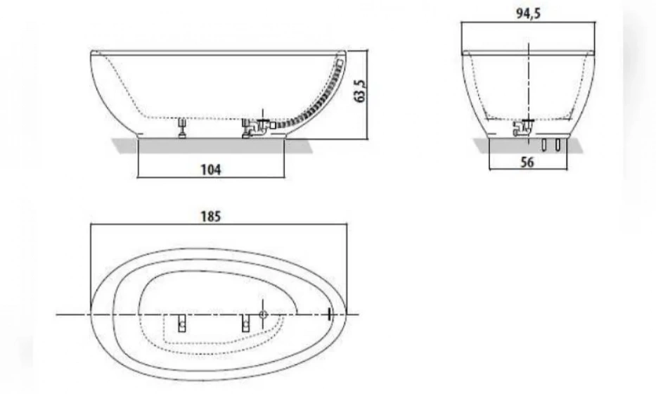 Акриловая Ванна Jacuzzi Desire 185X95 9443-814A - фото 2