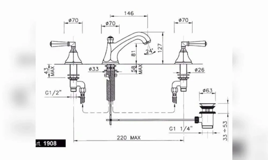 Смеситель Для Раковины Nicolazzi Teide Four 1908Cr45 - фото 2