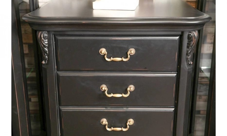 Nocturne Комод Высокий 6 Ящиков Черный Со Старением 61/47/108 - фото 3