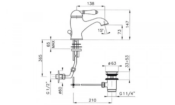 Смеситель Для Биде Nicolazzi El Capitan 3403Gb75