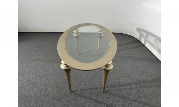 EMOTION стол со стеклом, ножки тип Е шампань 285-L глянец 180x100x78