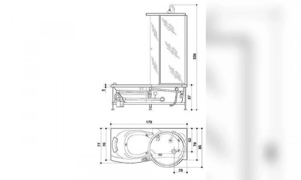 Акриловая Ванна Jacuzzi J.Twin Idro 170X86 9448-188A