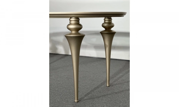 EMOTION стол со стеклом, ножки тип Е шампань 285-L глянец 180x100x78