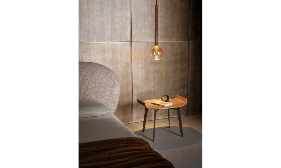 Комплект спальни Bonaldo Olos  (кровать, тумба прикроватная, пуф, банкетка) - фото 2