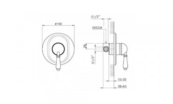 Смеситель Для Ванны/Душа Nicolazzi El Capitan 3406Gb75