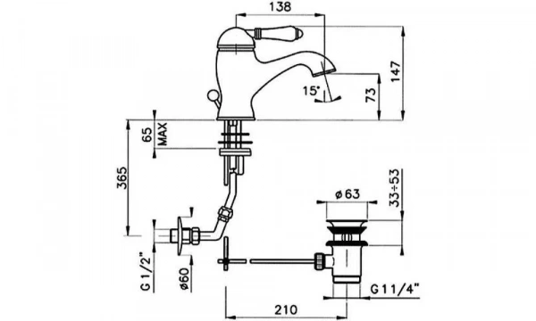 Смеситель Для Раковины Nicolazzi El Capitan 3402Bz75