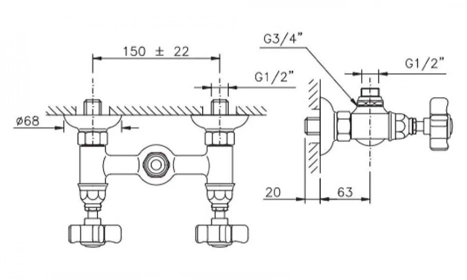 Смеситель Для Душа Nicolazzi Classica 1425Cr70 - фото 2