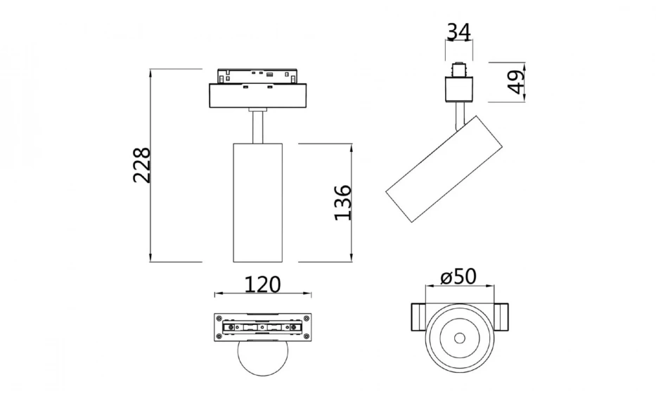 Трековый Светильник Technical Tr019-2-10W4K-B - фото 2