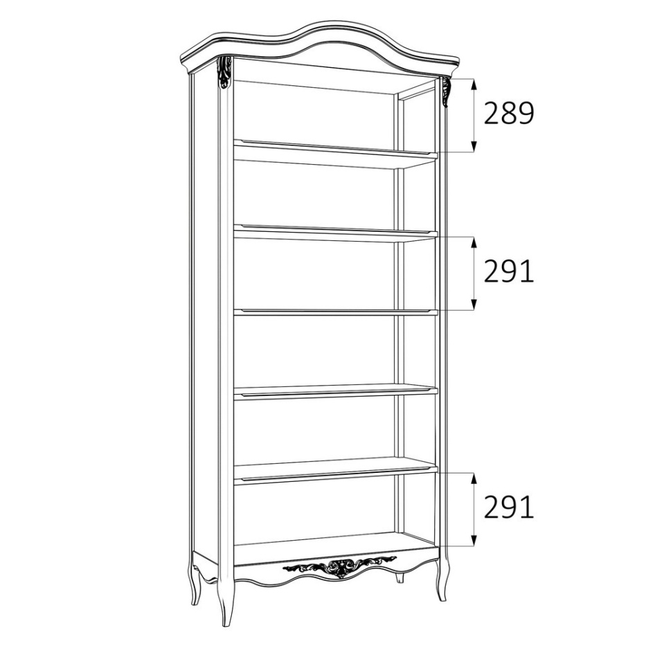 Книжный шкаф Сильвери Роум KREIND 191091817 - фото 4