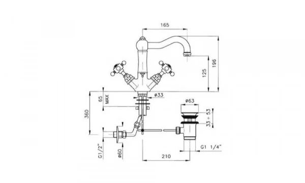 Смеситель Для Раковины Nicolazzi Half Dome 1432Gb70