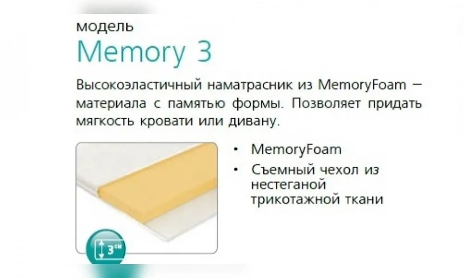 Наматрасник Вегас Memory 3-3 - фото 1